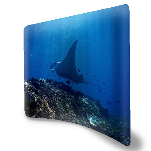 Curved Fabric Tension Media Walls